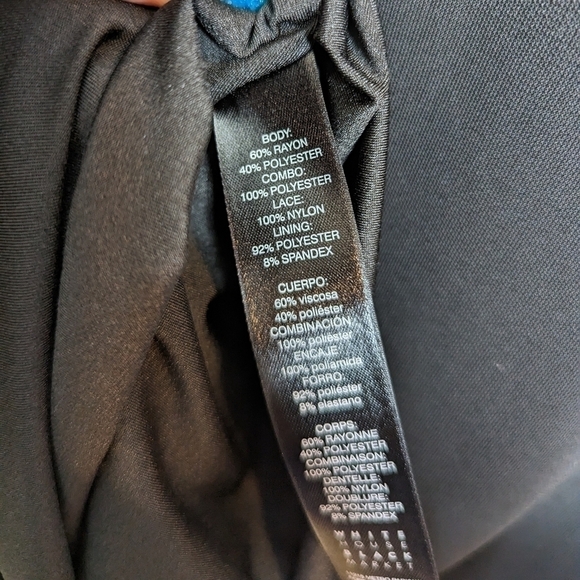 WHBM Black Bell Sleeve Lace Dress - Picture 15 of 16